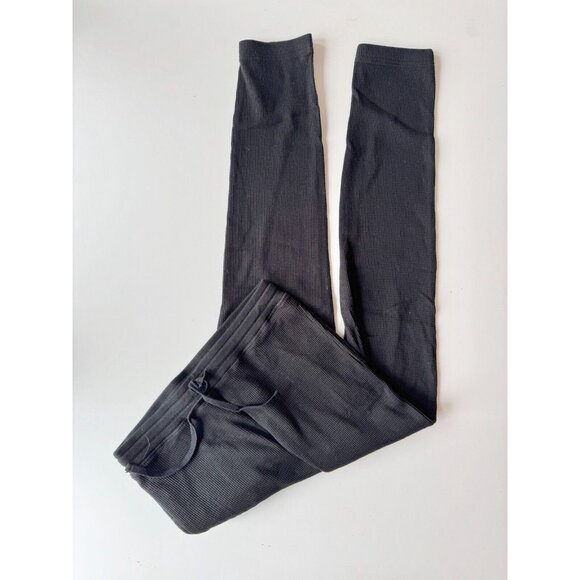 Aritzia TNA Black Cotton Waffle Knit Jogger Pants Sweatpants, Size M - Picture 4 of 13